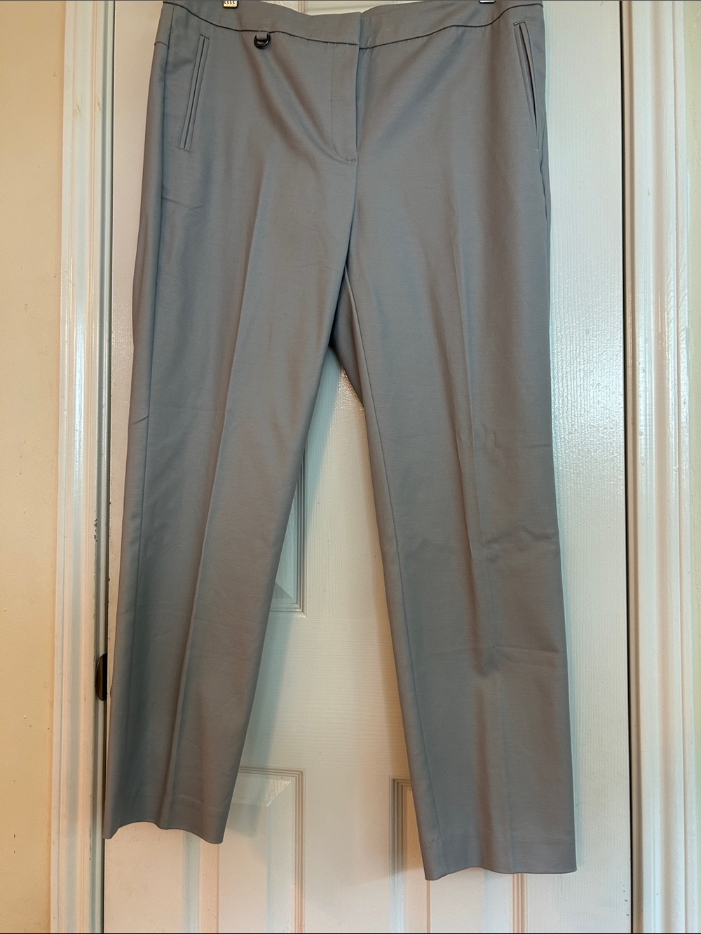 Adrianna Papell Light Gray Straight-Leg Dress Pants